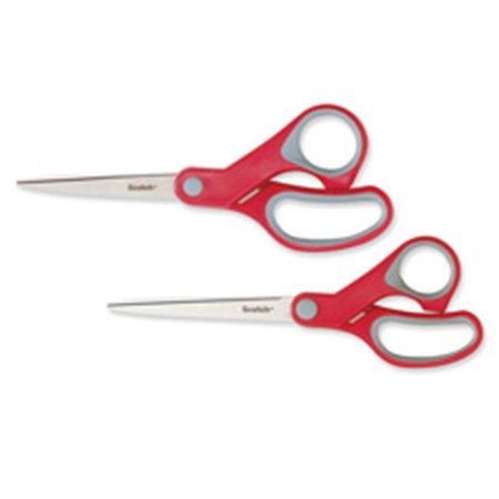 3M COMMERCIAL 3M MMM1427 Scissors- Multipurpose- 7in. Straight Cut- Gray-Red MMM1427